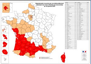 Carte infestation termites CALVADOS